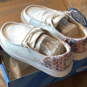 Hey Dude Kids' White and Colorful Sneakers